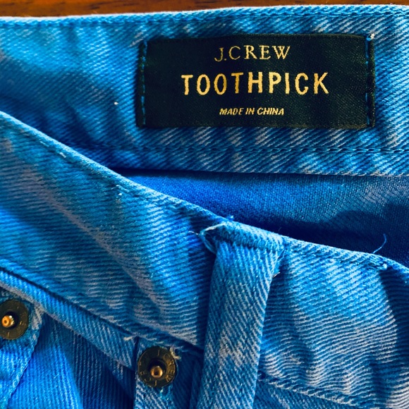 J. Crew Toothpick Skinny Jeans Ankle, Royal Blue, size 27 - Picture 6 of 6